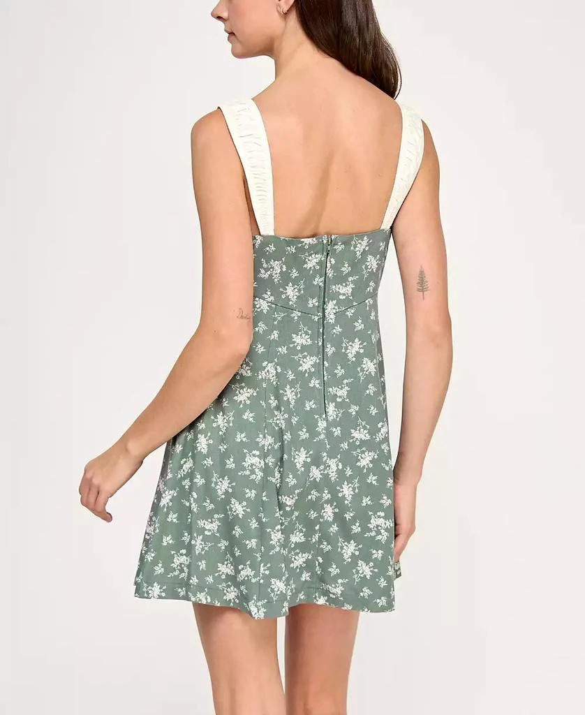 Juniors' Printed Contrast-Trim Sleeveless Fit & Flare Dress 商品