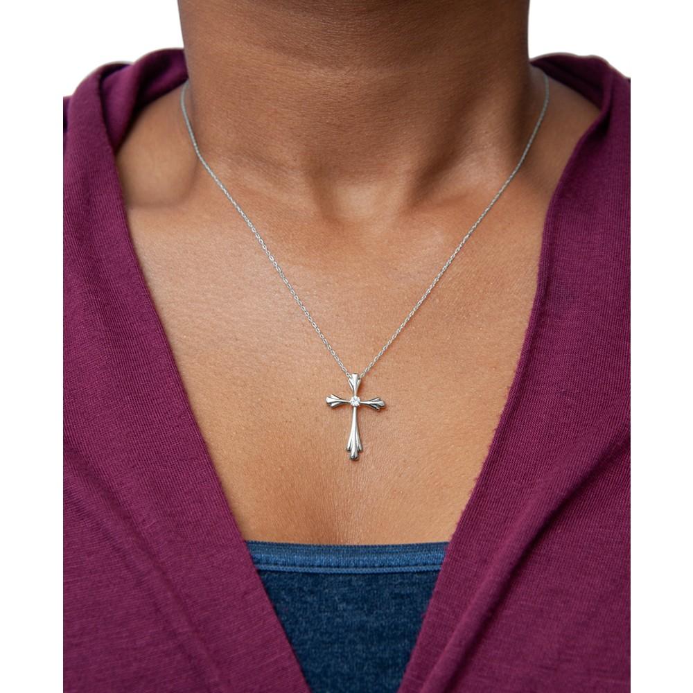 Diamond Accent Cross 18" Pendant Necklace商品第2张图片规格展示