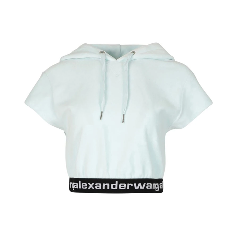 商品Alexander Wang|ALEXANDER WANG 4CC1201106-454 女士蓝色短款短袖连帽衫,价格¥1320,第1张图片