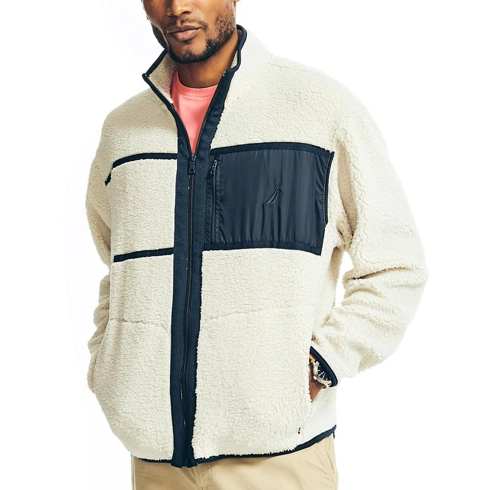 商品Nautica|Men's Sustainably Crafted Sherpa Fleece Full-Zip Jacket,价格¥527,第1张图片