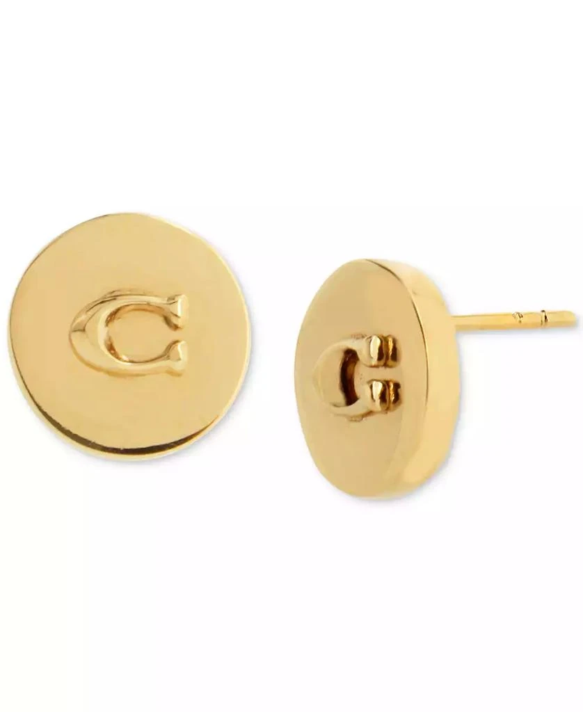 商品Coach|Signature C Disc Stud Earrings,价格¥239,第1张图片