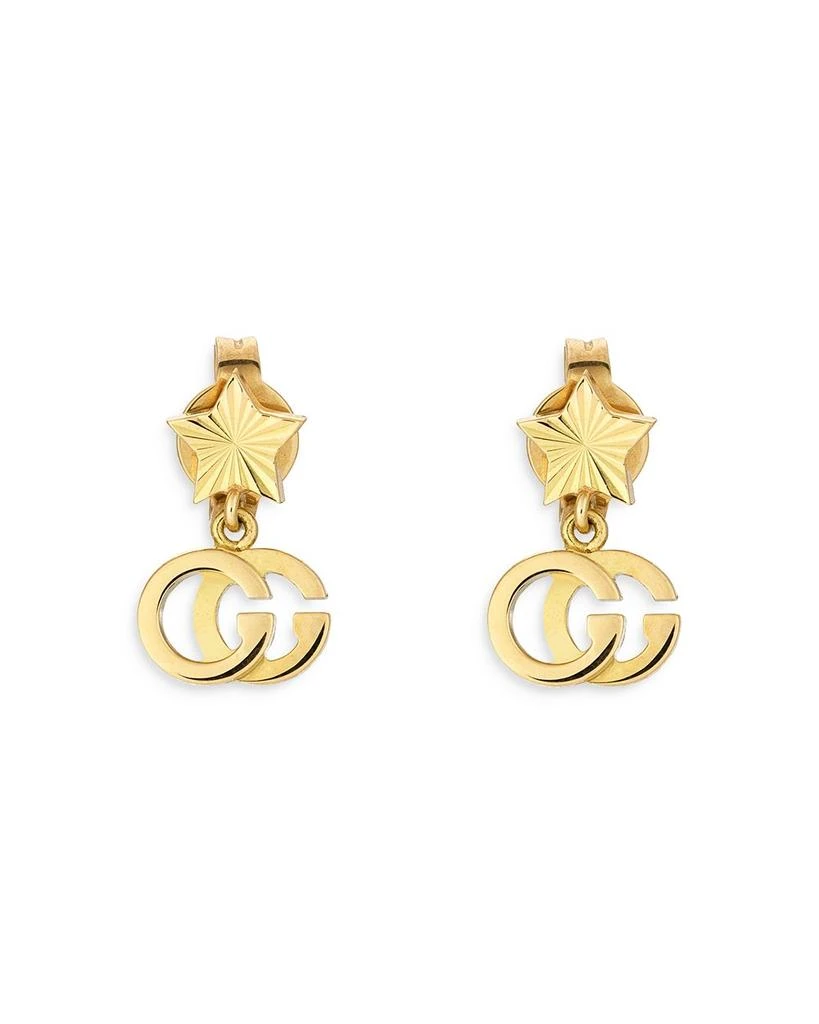 商品Gucci|18K Yellow Gold Double G Drop Earrings,价格¥6584,第1张图片