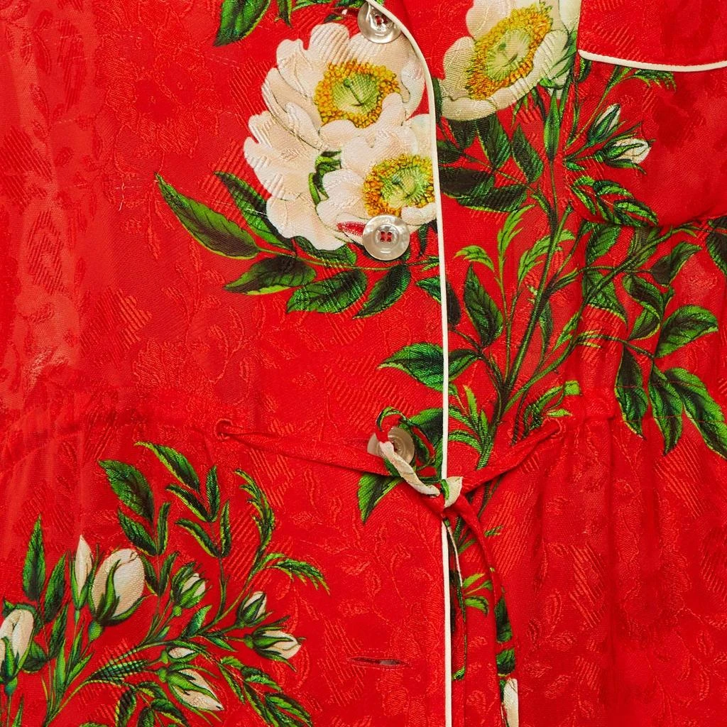 商品[二手商品] Gucci|Gucci Red Floral Jacquard Crepe Pajamas Set S,价格¥4773,第3张图片详细描述