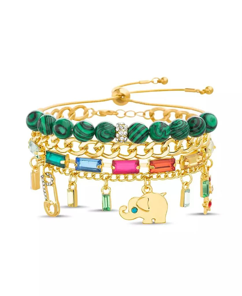商品Kensie|Mixed Chain Elephant Star Rainbow Charm Beaded Bracelet Set,价格¥167,第1张图片