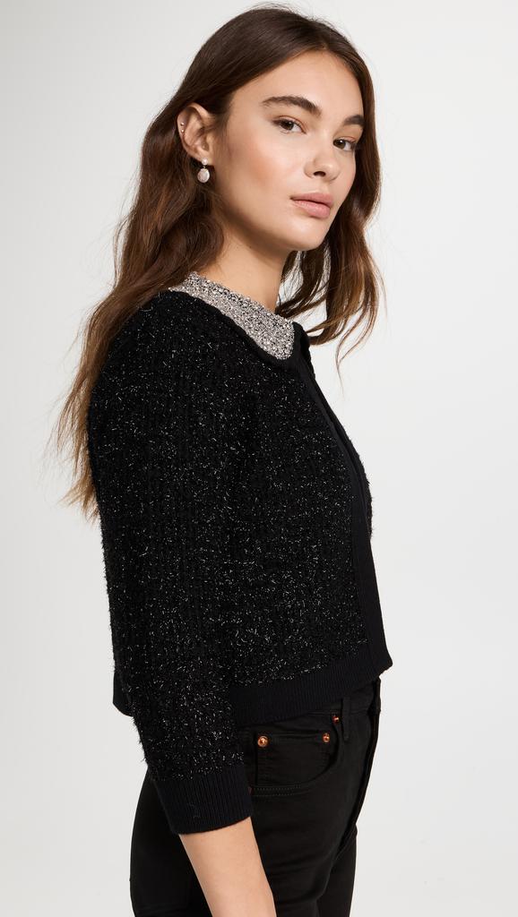 alice + olivia Akira Textured Cardi with Embellished Crystals商品第4张图片规格展示