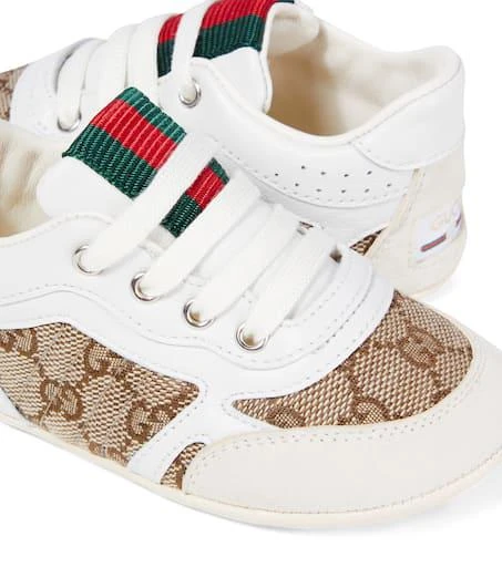 商品Gucci|Baby Gucci Re-Web leather-trimmed sneakers,价格¥3072,第4张图片详细描述
