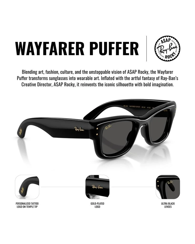 商品Ray-Ban|Men's RB4940 Wayfarer Puffer A$AP ROCKY Square Sunglasses,价格¥1544,第5张图片详细描述