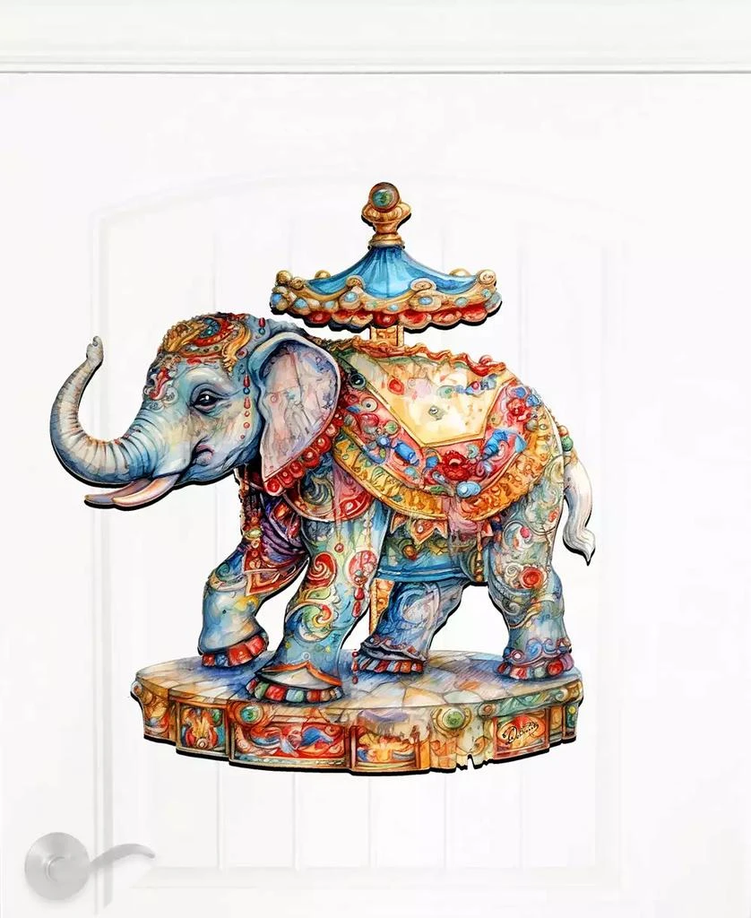 Carousel Elephant Christmas Door Decor Wooden Wall Decor G. DeBrekht 商品