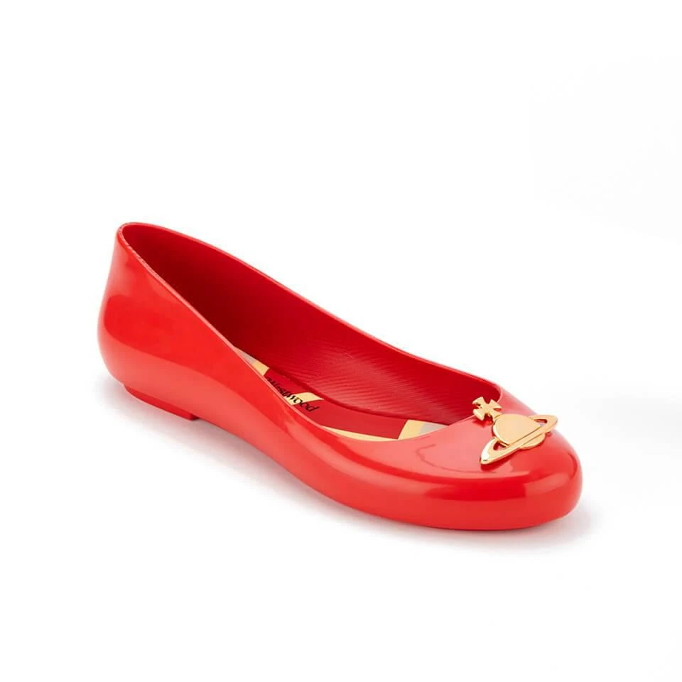 商品Vivienne Westwood|VIVIENNE WESTWOOD FOR MELISSA WOMEN'S SPACE LOVE 16 BALLET FLATS - RED ORB,价格¥680,第2张图片详细描述