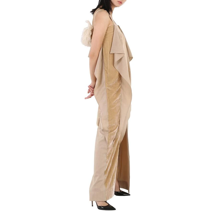 商品Burberry|Burberry Panelled Wool Silk And Velvet Gown With Feather Detail, Brand Size 2 (US Size 0),价格¥5018,第2张图片详细描述
