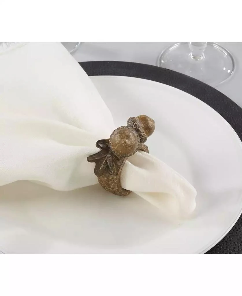 商品Saro Lifestyle|Rustic Napkin Ring with Acorn Design, Set of 4,价格¥162,第2张图片详细描述