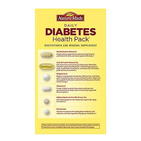 商品Nature Made|Nature Made Daily Diabetes Health Pack Dietary Supplement Tablets (60 ct.),价格¥182,第4张图片详细描述