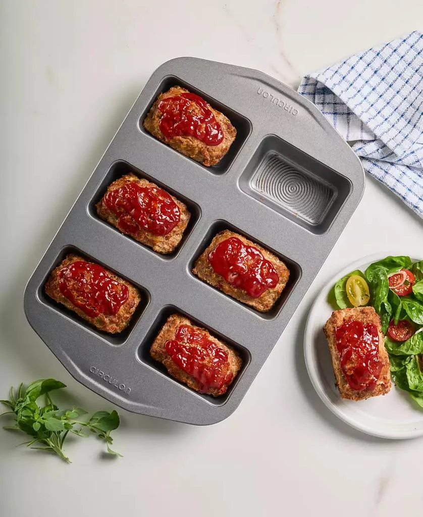 商品Circulon|Nonstick 6-Cup Mini Loaf Pan,价格¥216,第4张图片详细描述