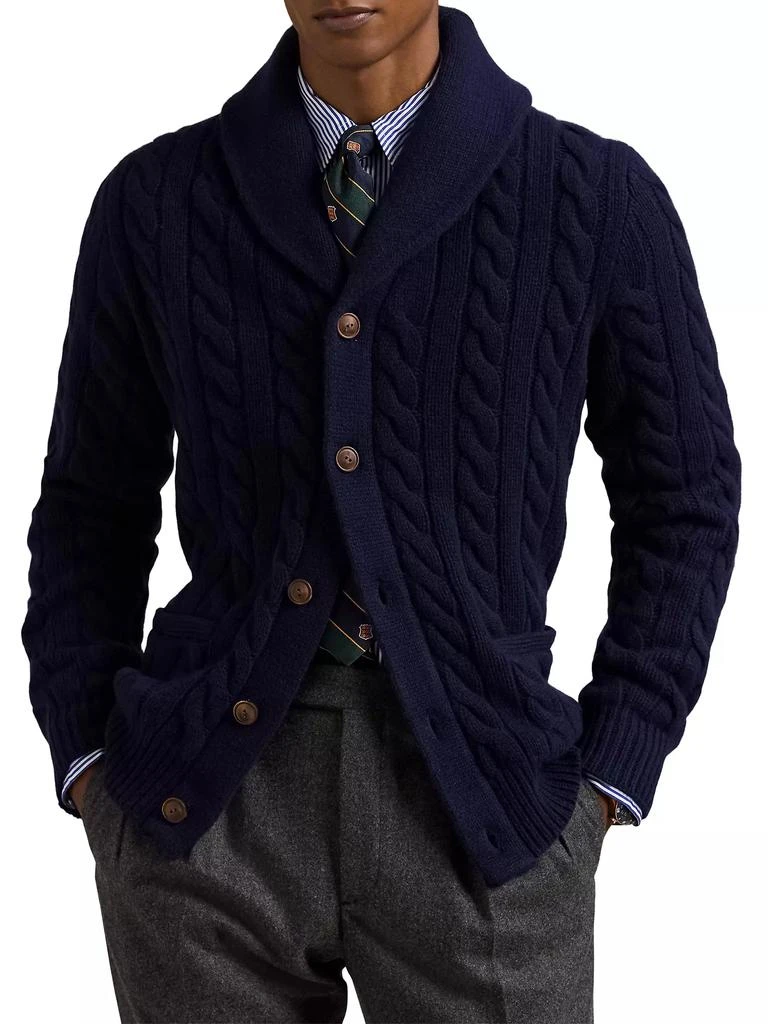 商品Ralph Lauren|Wool & Cashmere Cable Cardigan,价格¥2243,第3张图片详细描述