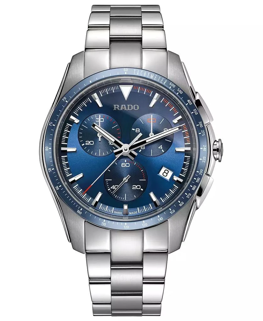 商品Rado|Men's Swiss Chronograph Hyperchrome Stainless Steel Bracelet Watch 45mm,价格¥12596,第1张图片