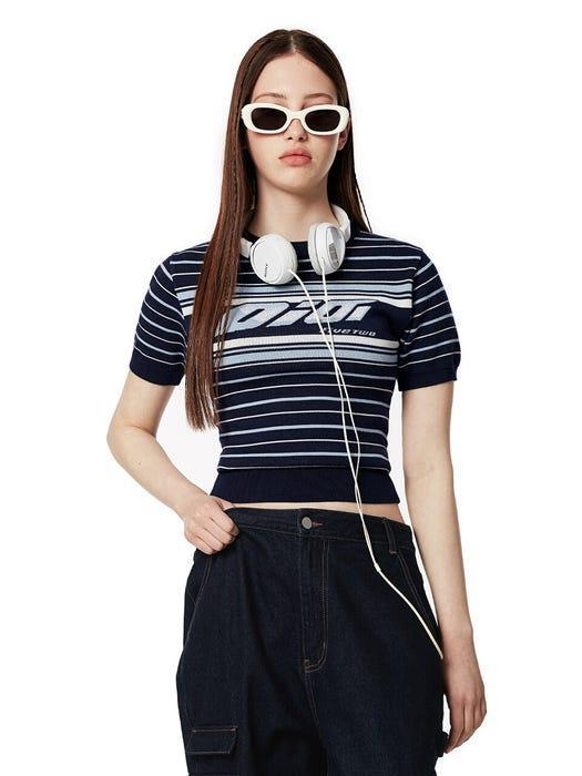 商品5252 BY O!OI|Italic OIOI Stripe Knit Sweater_Navy,价格¥620,第4张图片详细描述