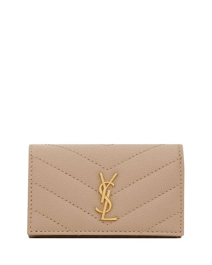 商品Yves Saint Laurent|Cassandre Slim Key Case in Grain De Poudre Embossed Leather,价格¥3026,第1张图片