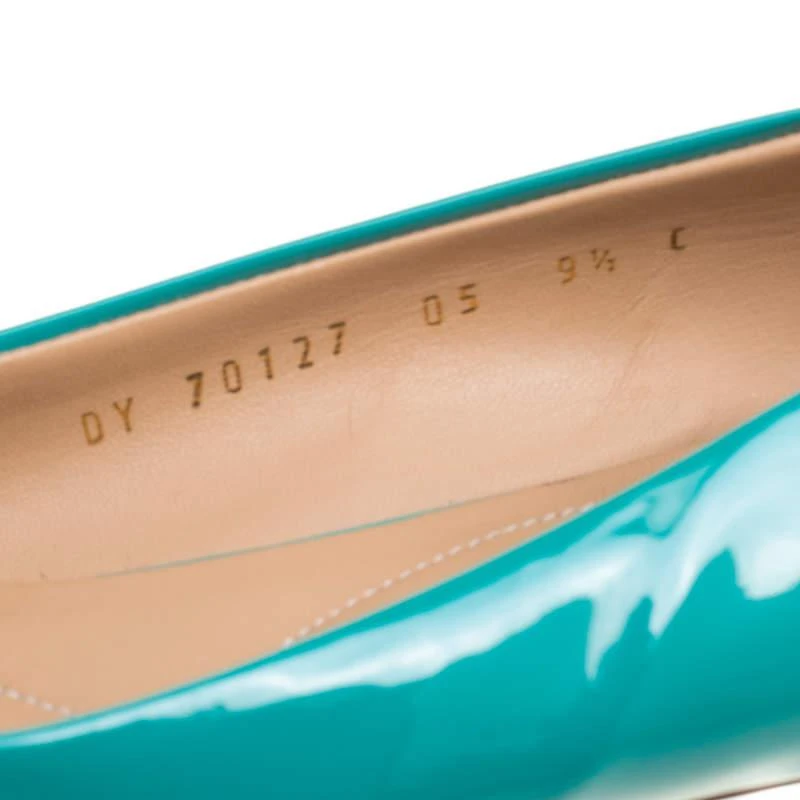 Salvatore Ferragamo Jade Green Patent Leather Varina Ballet Flats Size 40 商品