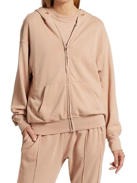 商品Les Tien|Zip-Up Cropped Terry Cotton Hoodie,价格¥572,第3张图片详细描述
