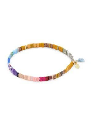 商品Shashi|Tilu Dakota 14K Goldplated & Enamel Bead Bracelet,价格¥231,第1张图片
