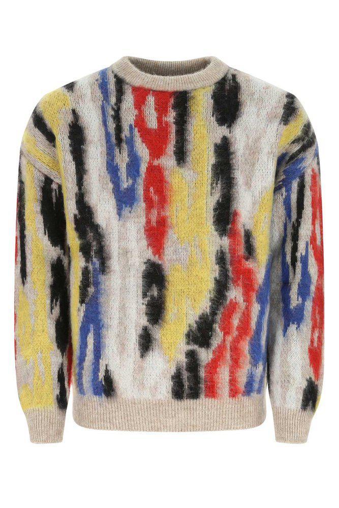 商品Yves Saint Laurent|Saint Laurent Jacquard Crewneck Sweater,价格¥5554,第1张图片