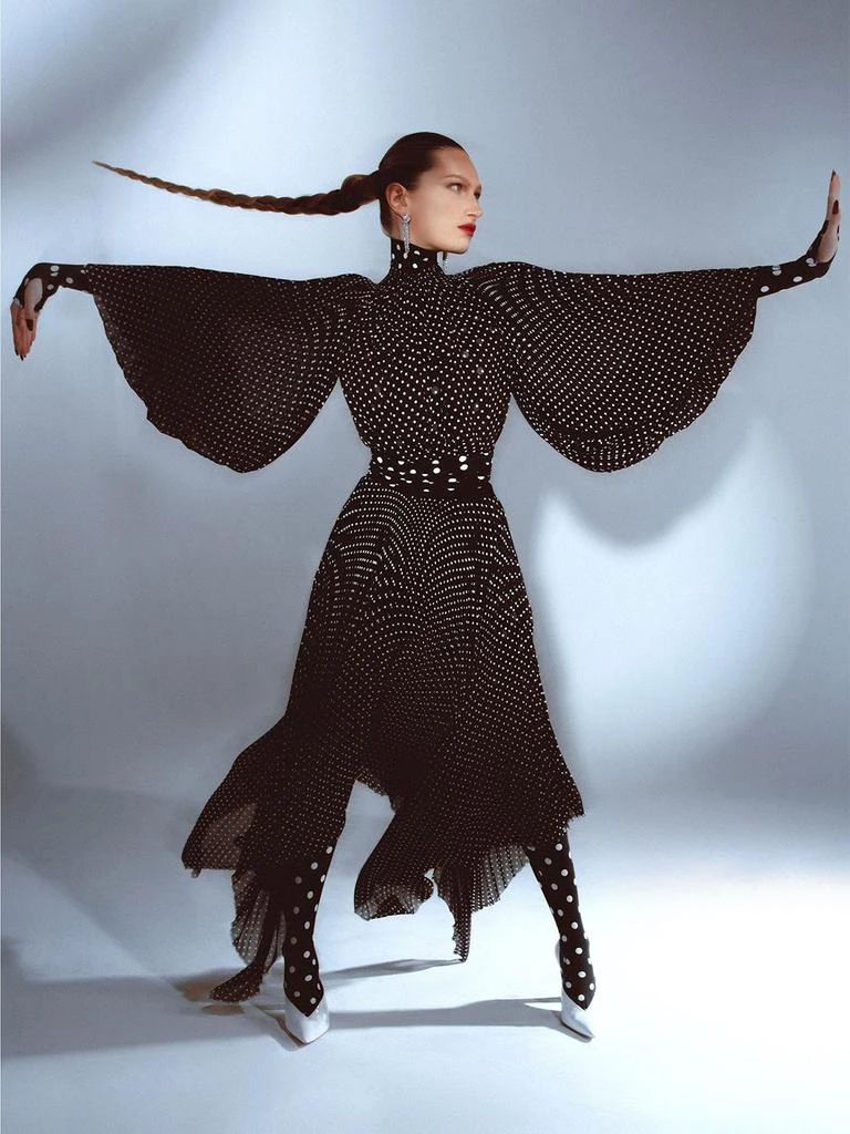 商品PRABAL GURUNG|Polka Dots Asymmetric Georgette Skirt,价格¥10664,第3张图片详细描述