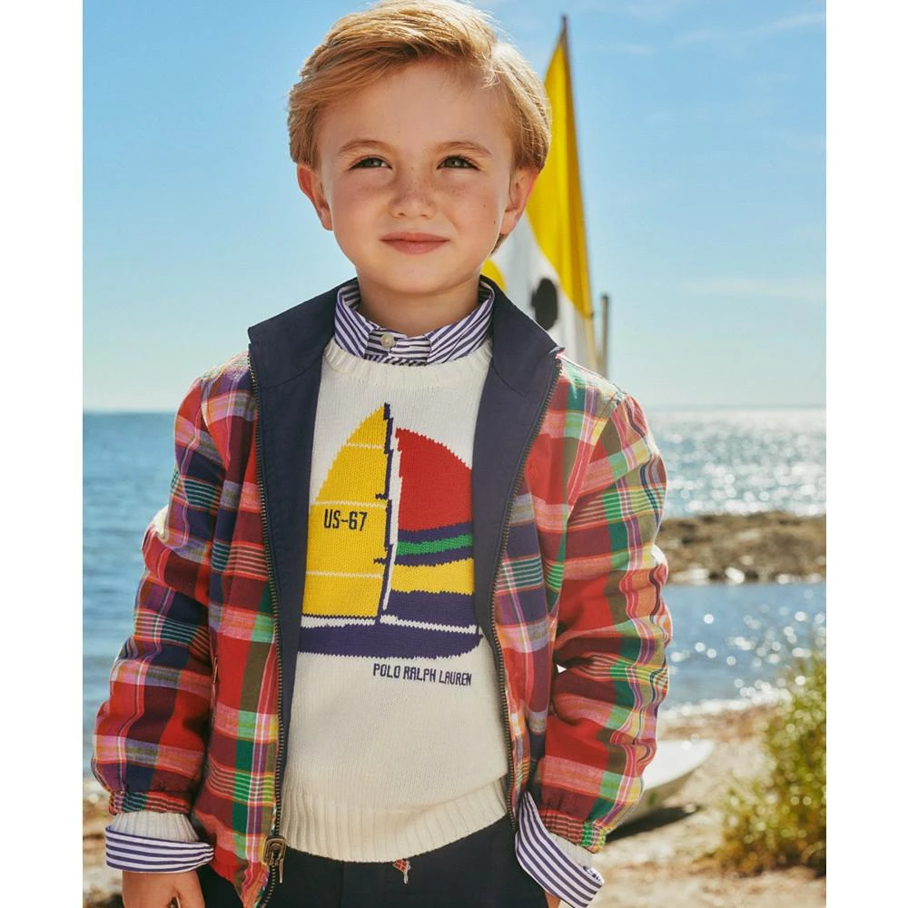 商品Ralph Lauren|Toddler and Little Boys Sailboat Cotton Long Sleeve Sweater,价格¥351,第1张图片