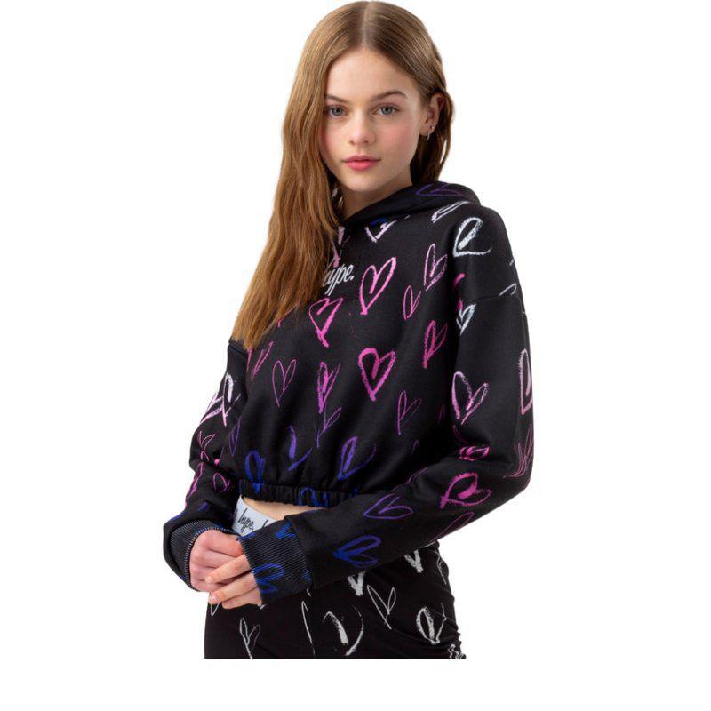 商品HYPE|Girls Heart Fade Script Drop Shoulder Hoodie,价格¥410,第1张图片