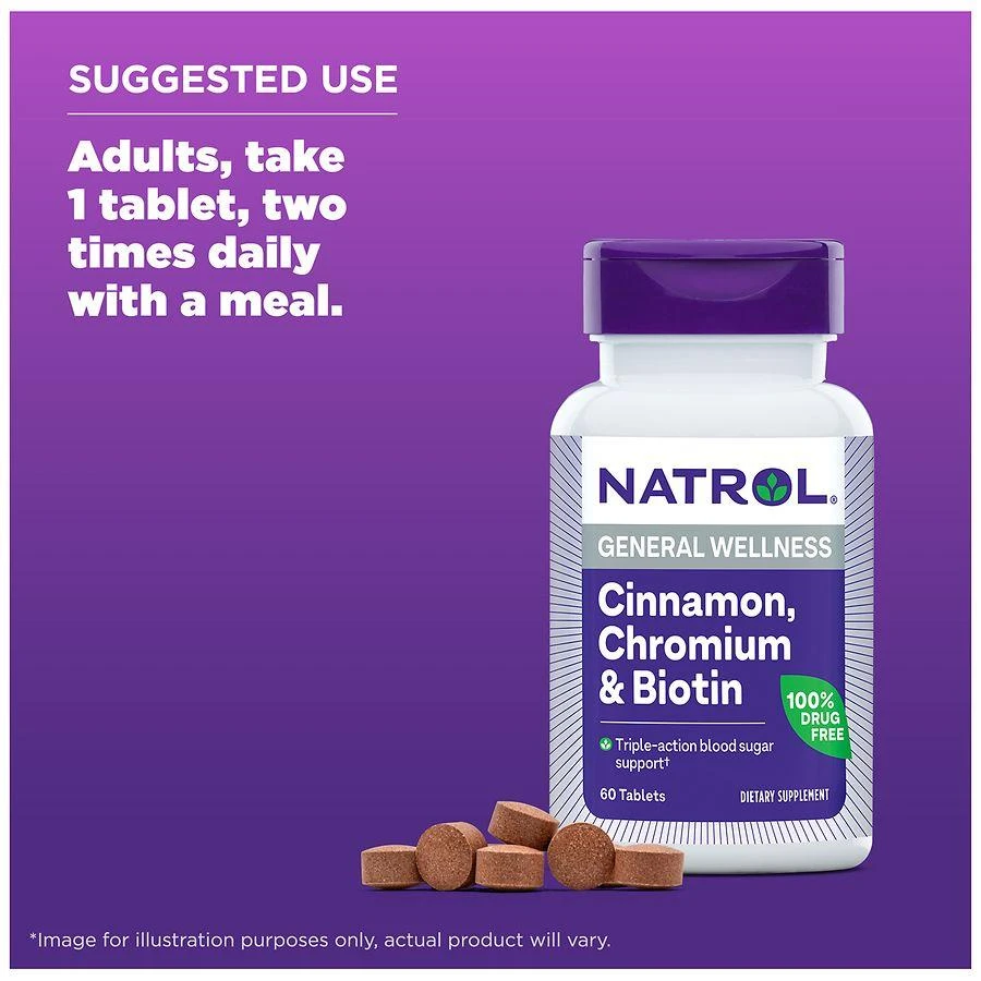 商品Natrol|Cinnamon-Biotin-Chromium Tablets,价格¥67,第5张图片详细描述