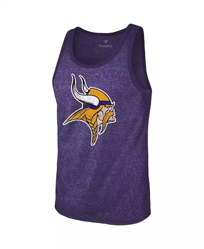 商品Majestic|Men's Threads Justin Jefferson Heathered Purple Minnesota Vikings Name and Number Tri-Blend Tank Top,价格¥328,第2张图片详细描述