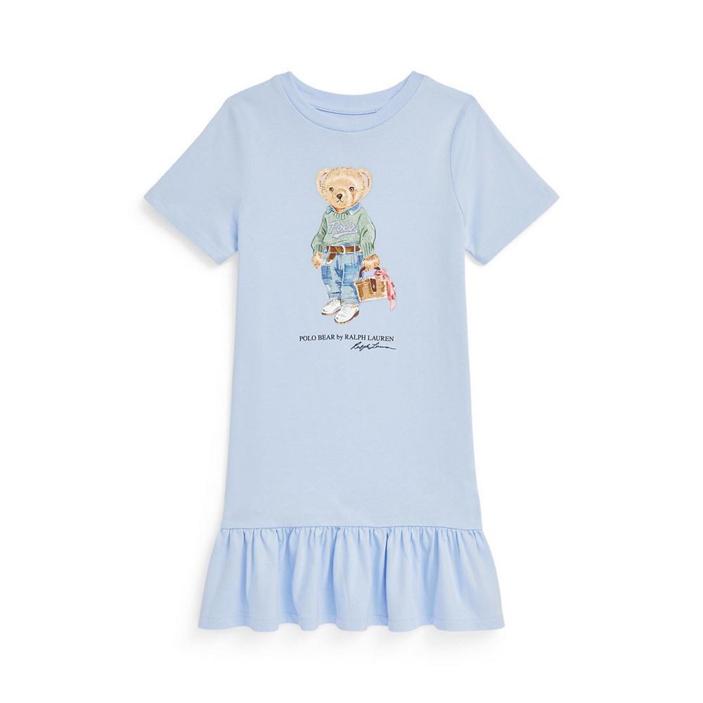 商品Ralph Lauren|Little Girls Polo Bear Jersey T-shirt Dress,价格¥219,第1张图片