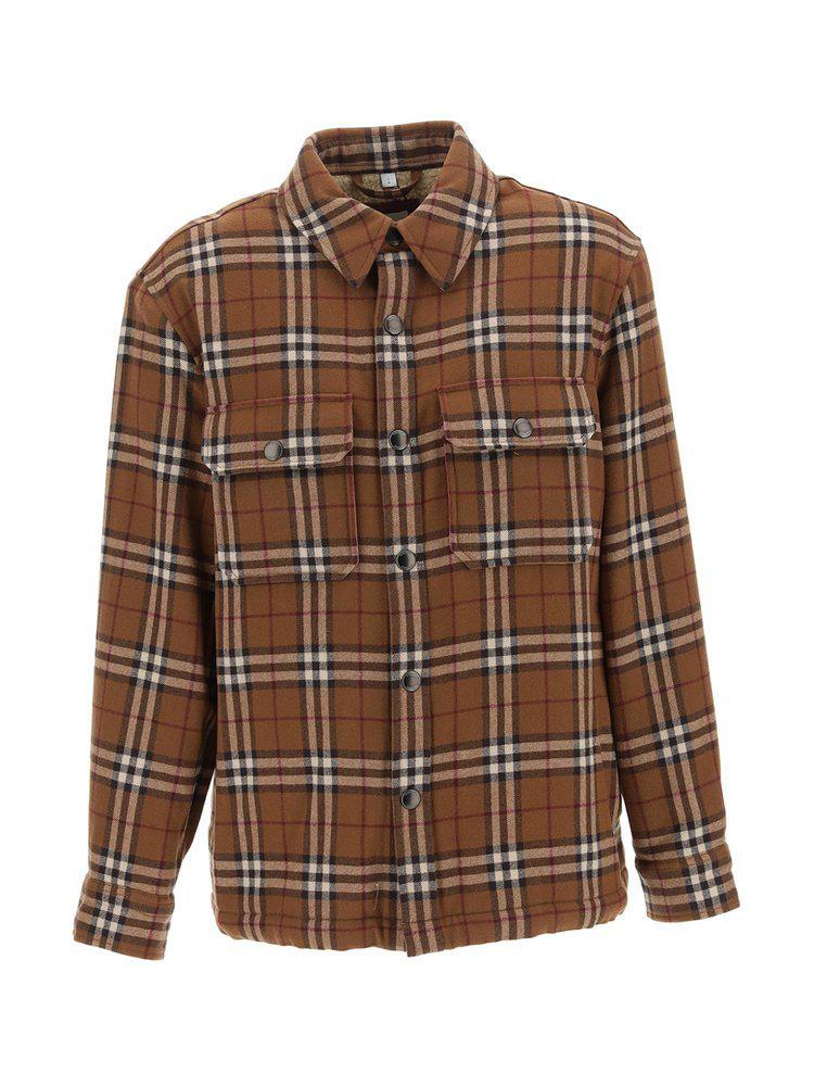 商品Burberry|Burberry Checked Long-Sleeved Shirt,价格¥4342-¥5575,第1张图片