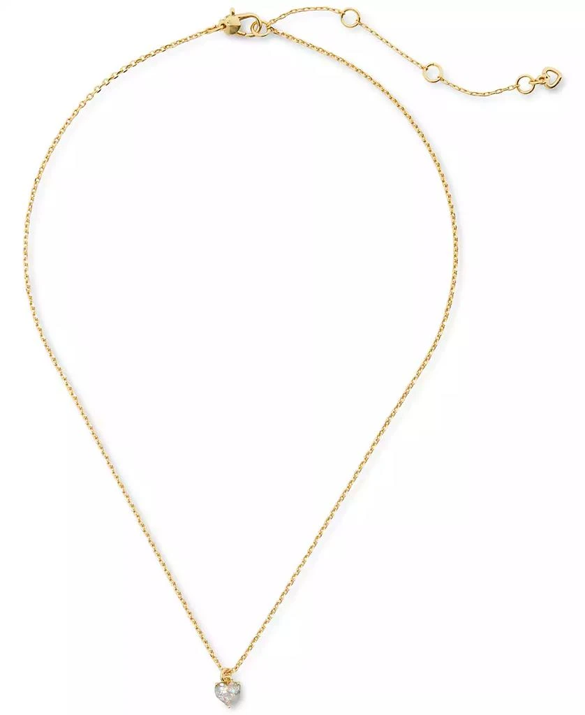 商品Kate Spade|Gold-Tone Stone Heart Pendant Necklace, 16" + 3" extender,价格¥380,第2张图片详细描述