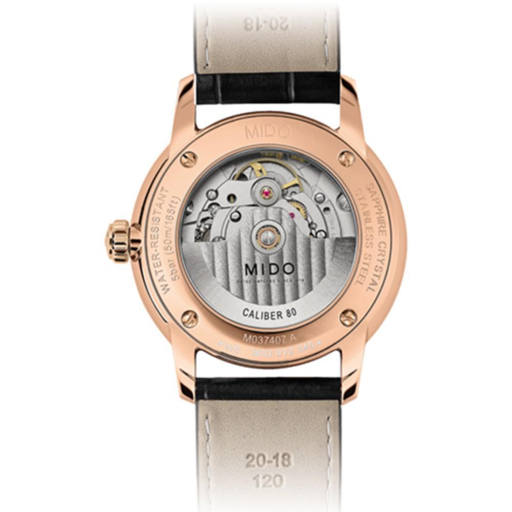 商品MIDO|Men's Swiss Automatic Baroncelli II Signature Black Leather Strap Watch 39mm,价格¥5941,第4张图片详细描述