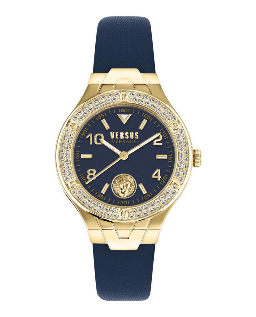 商品Versus Versace|Vittoria Crystal Leather Watch,价格¥1665,第1张图片