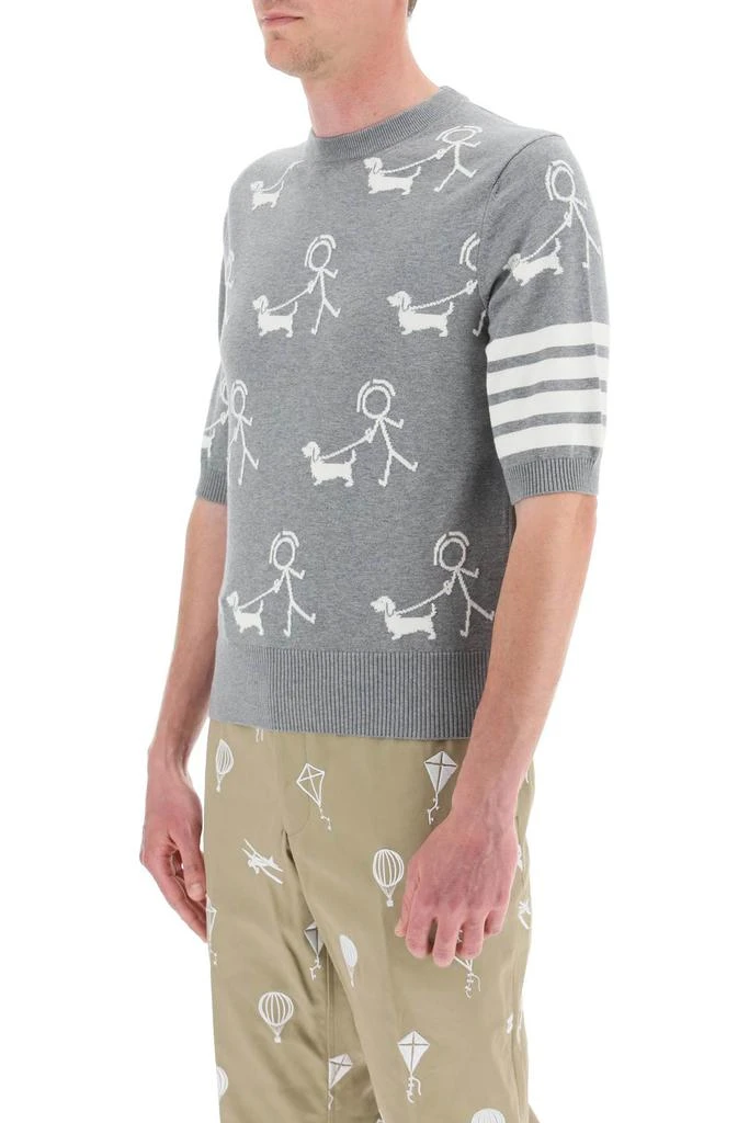 商品Thom Browne|Thom browne short-sleeved pullover with intarsia,价格¥4778,第4张图片详细描述