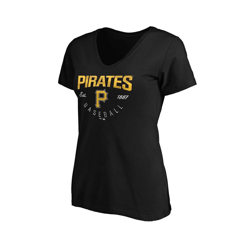商品Fanatics|Women's Black Pittsburgh Pirates Plus Size Live For It Crossover V-Neck T-shirt,价格¥246,第3张图片详细描述