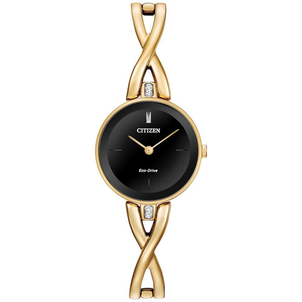 商品Citizen|Women's Eco-Drive Gold-Tone Stainless Steel Bangle Bracelet Watch 23mm EX1422-54E,价格¥1391,第1张图片