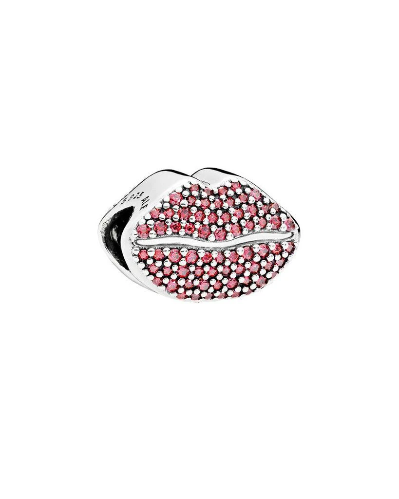 商品PANDORA|PANDORA Silver CZ Red Kiss More Charm,价格¥237,第1张图片