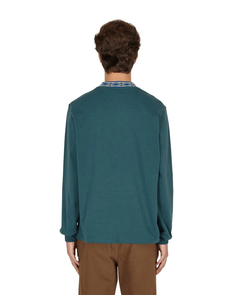 商品STUSSY|Jacquarded Mock Neck Crew Longsleeve T-Shirt Blue,价格¥251,第3张图片详细描述