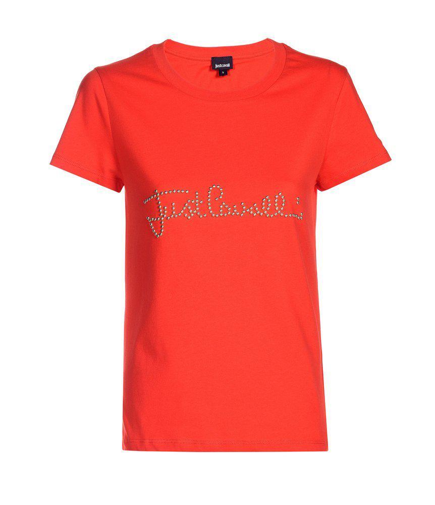 商品Just Cavalli|Just Cavalli Logo Embellished Crewneck T-Shirt,价格¥680-¥715,第1张图片