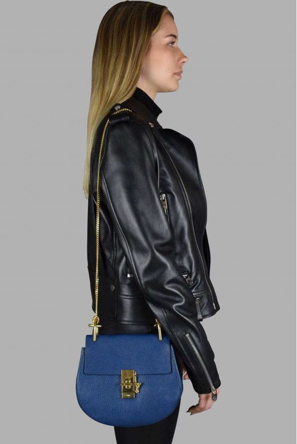 商品Chloé|Luxury Handbag   Chloé Drew Navy Blue Leather Shoulder Bag,价格¥8897,第4张图片详细描述