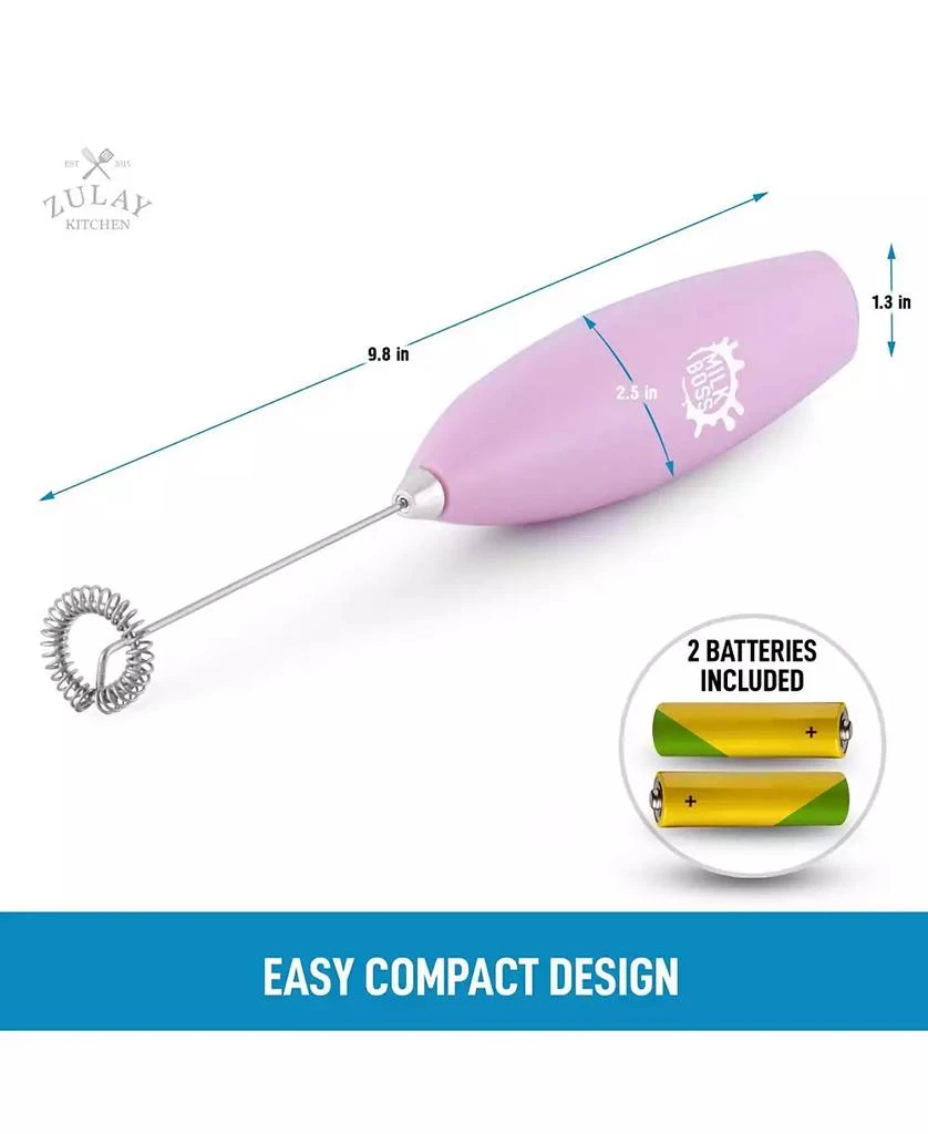 商品Zulay Kitchen|Milk Frother Whisk Handheld Electric Foam Maker with Batteries Included,价格¥108,第4张图片详细描述