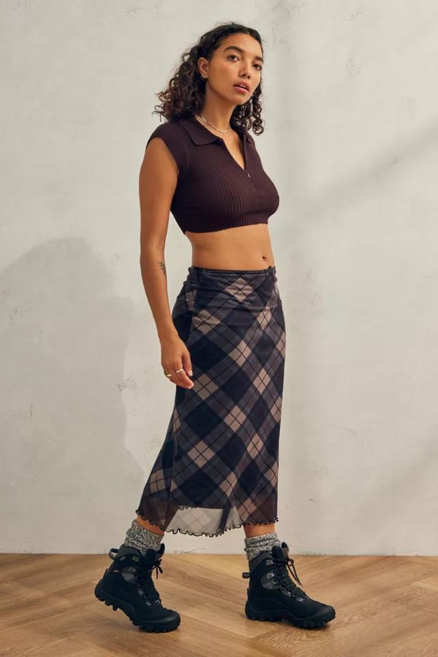 商品Urban Outfitters|UO Classic Check Mesh Midi Skirt,价格¥460,第5张图片详细描述