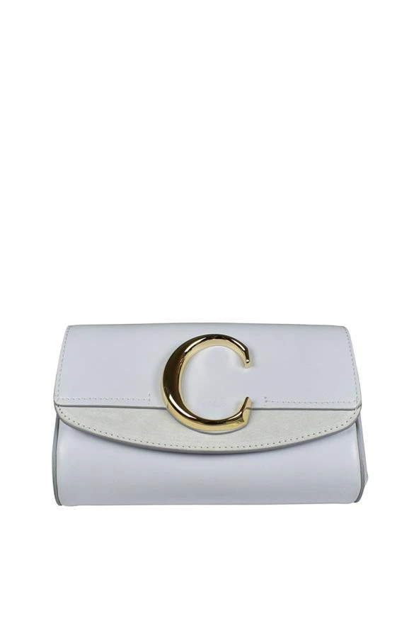 商品Chloé|Luxury belt bag chloé c light blue suede and leather belt bag,价格¥3553,第1张图片