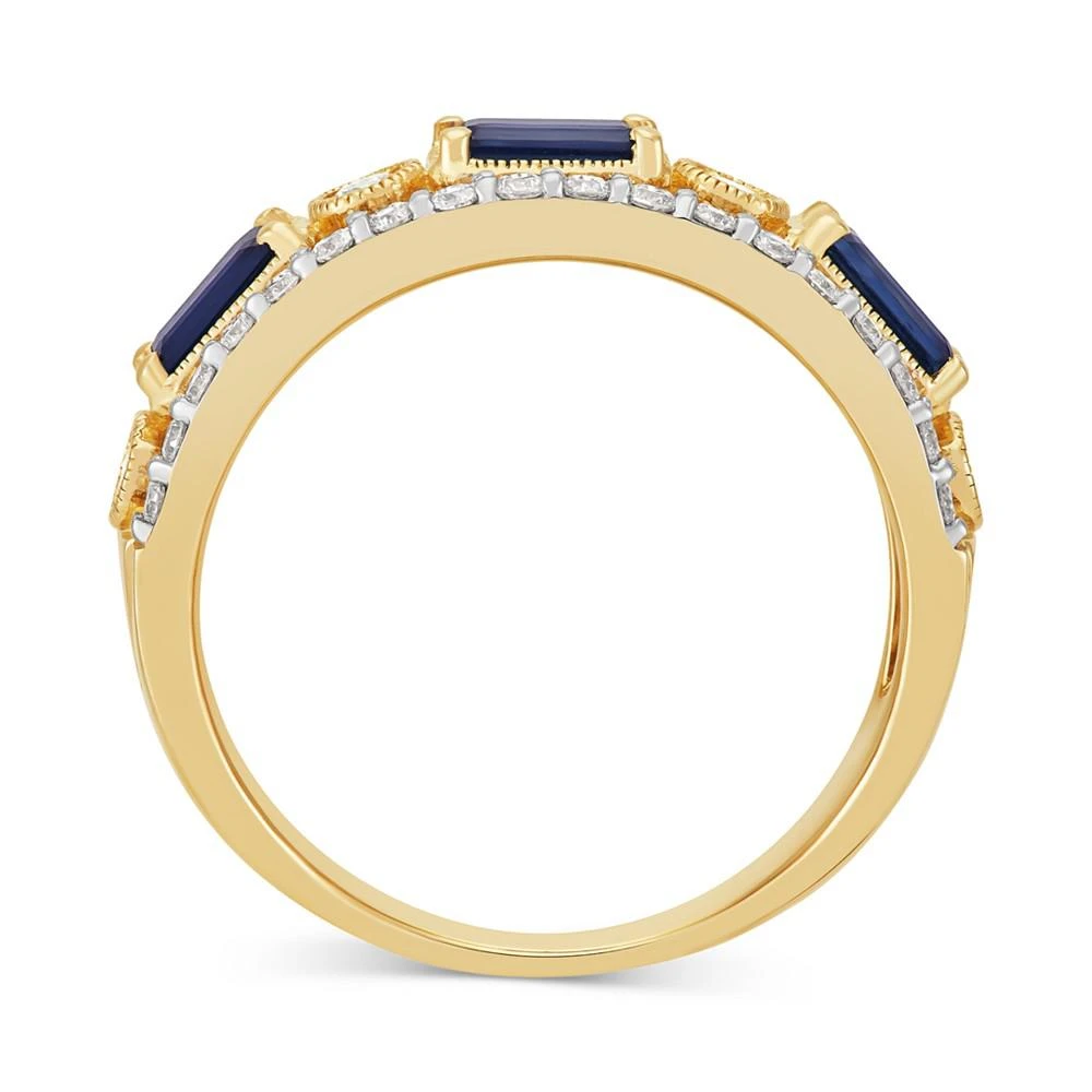 商品Macy's|Sapphire (1-1/20 ct. t.w.) & Diamond (1/2 ct. t.w.) Openwork Band in 14k Gold,价格¥6296,第4张图片详细描述