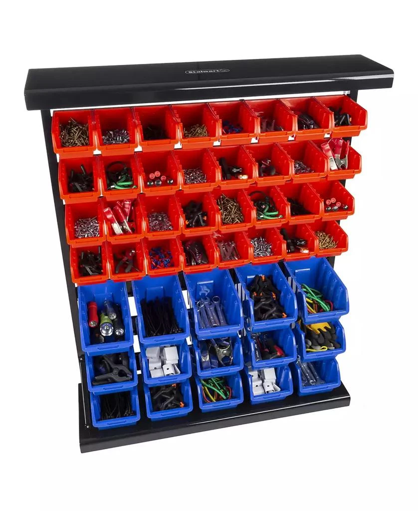 商品Trademark Global|47 Bin Storage Rack organizer - Wall Mountable Container with Removable Drawers by Stalwart,价格¥1985,第4张图片详细描述