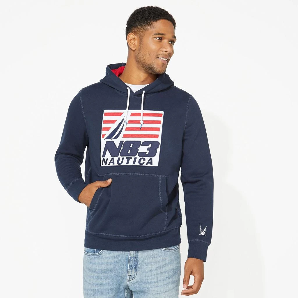 商品Nautica|Mens Big & Tall N83 Graphic Pullover Hoodie,价格¥346,第1张图片