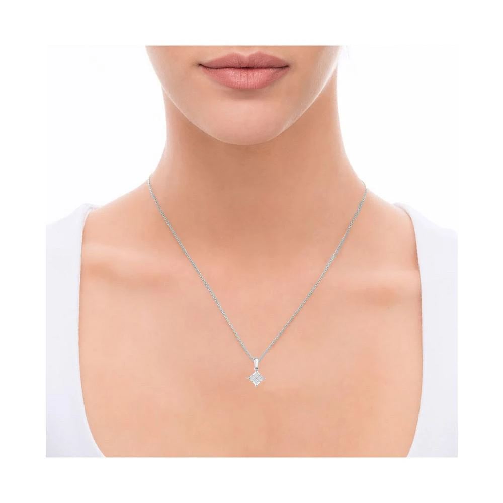 商品TruMiracle|Princess Quad 18" Pendant Necklace (3/4 ct. t.w.) in 14k White Gold,价格¥4025,第2张图片详细描述