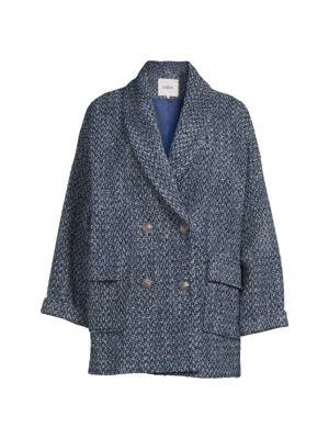 商品ba&sh|Textured Wool Blend Double Breasted Coat,价格¥1838,第3张图片详细描述